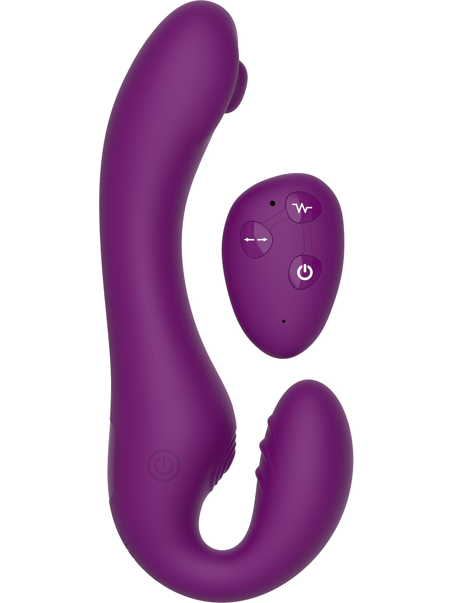 Strapless Strap-On, Pulse Vibrator with Remote