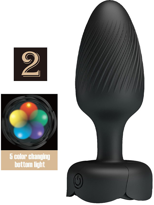 Varian 2, Vibrating Butt Plug with LED-light