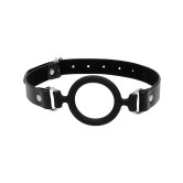 Silicone Ring Gag with Leather Straps
