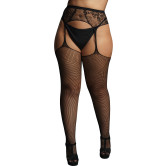 Fishnet and Lace Garterbelt Stockings