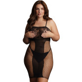 Knee-Length Lace and Fishnet Dress