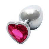 Heart Gem Metal Butt Plug, Medium