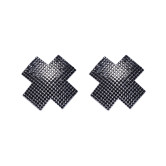 Cross-shaped Nipple Stickers with Rhinestones